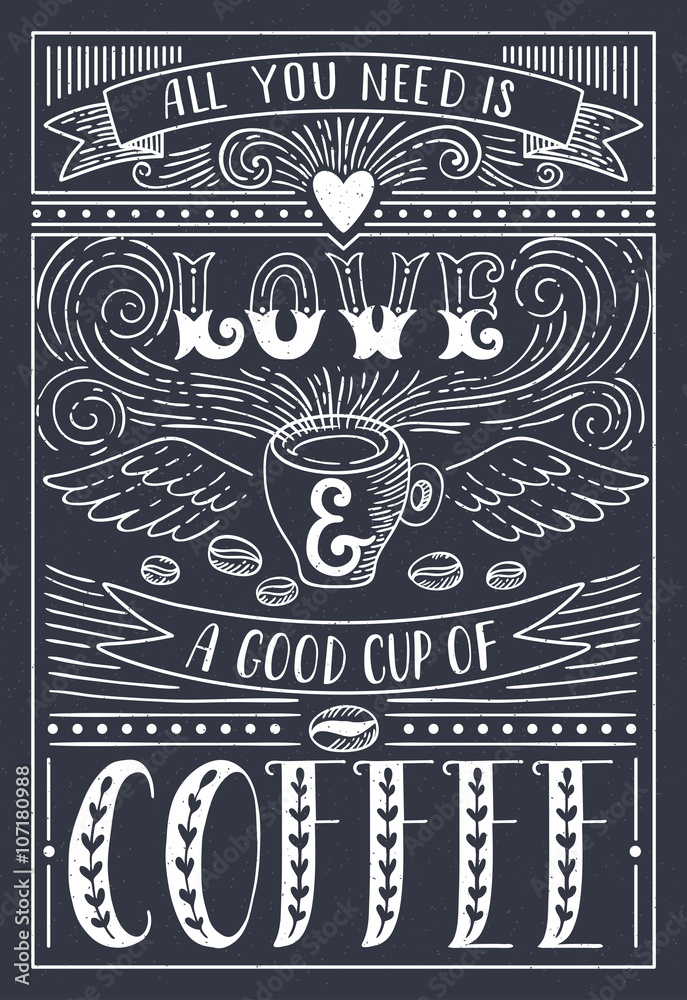 All you need is LOVE and COFFEE Fotografie, Tablou | Europosters.ro