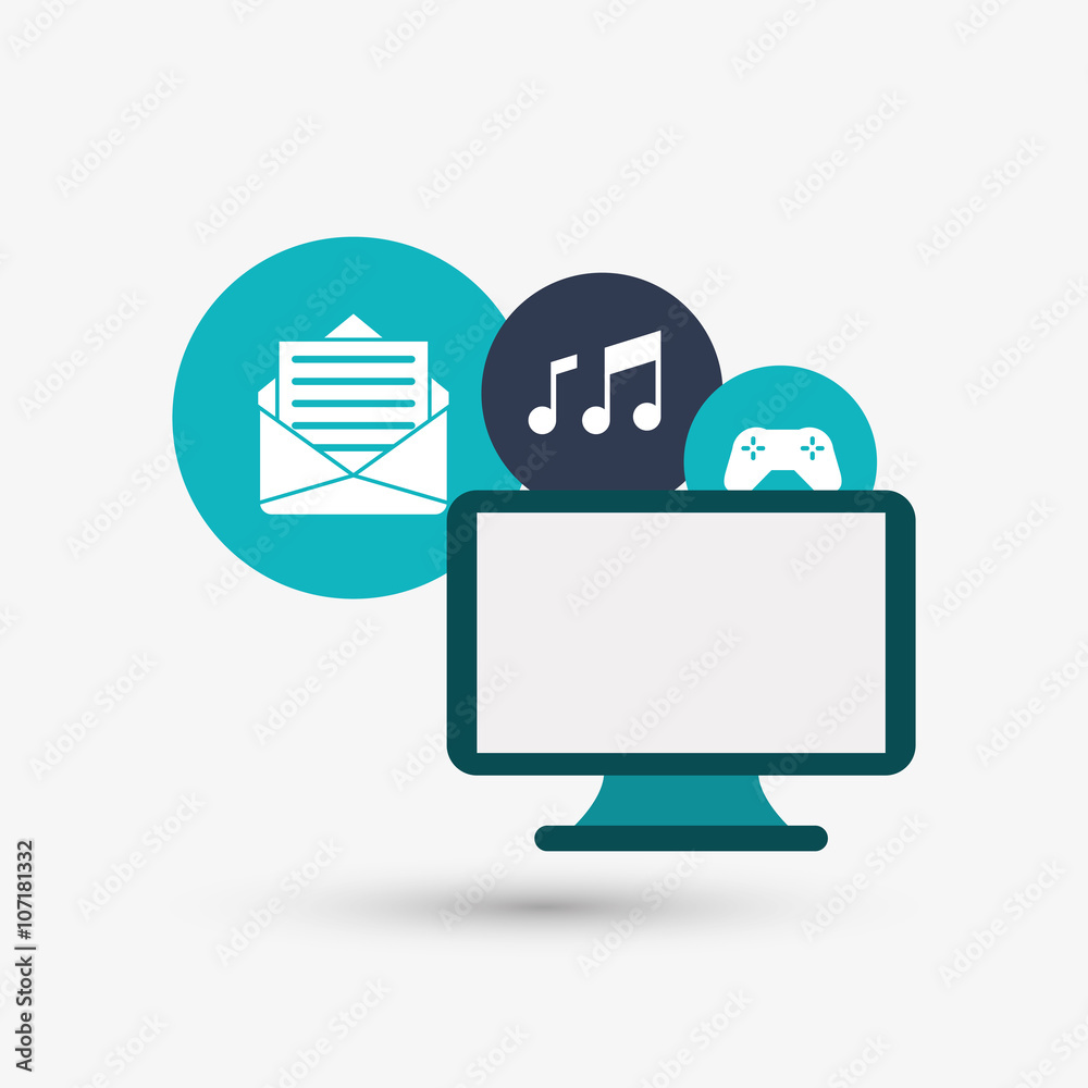 Computer icon design, vector illustration Computer icon design, vector illustration