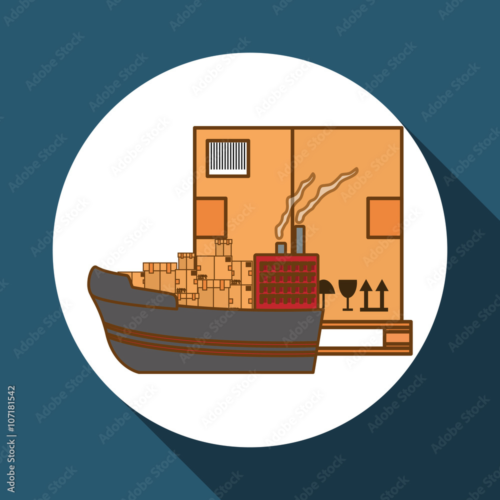 Delivery and box design, vector illustration
