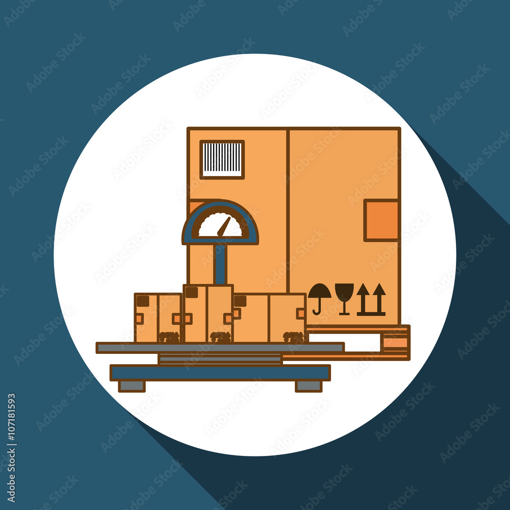 Fototapeta premium Delivery and box design, vector illustration