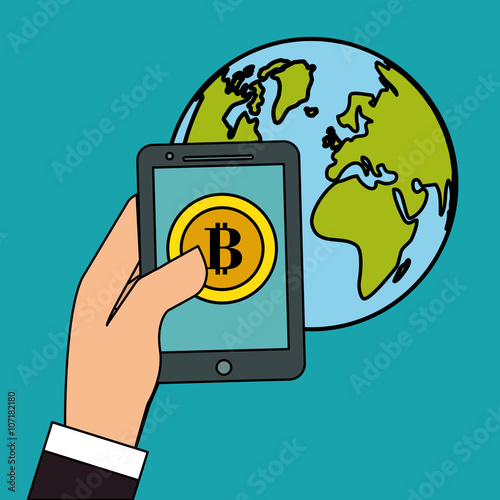 Bitcon icon design, vector illustration