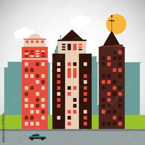 City and Building icon design   vector illustration