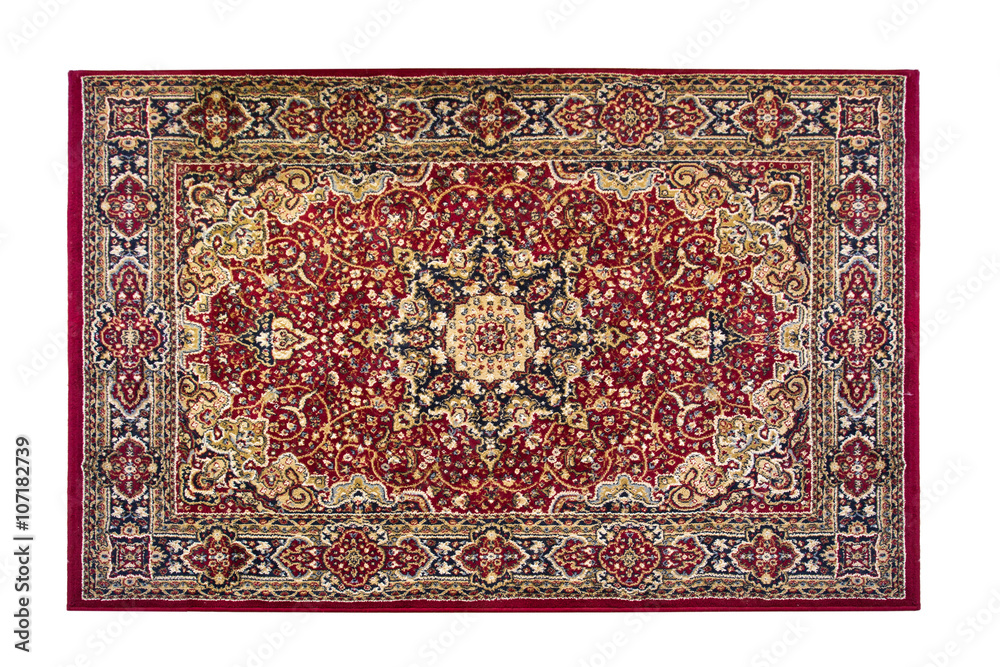 Obraz premium Red carpet isolated on white background