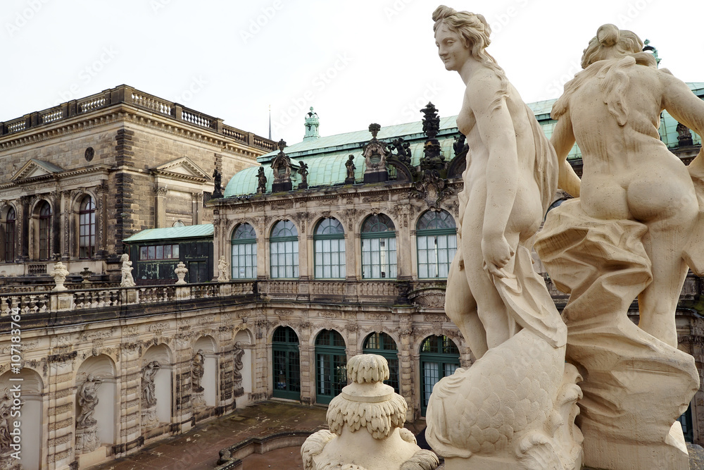 Sandstone statues at Zwinger palace in Dresden, Germany.
