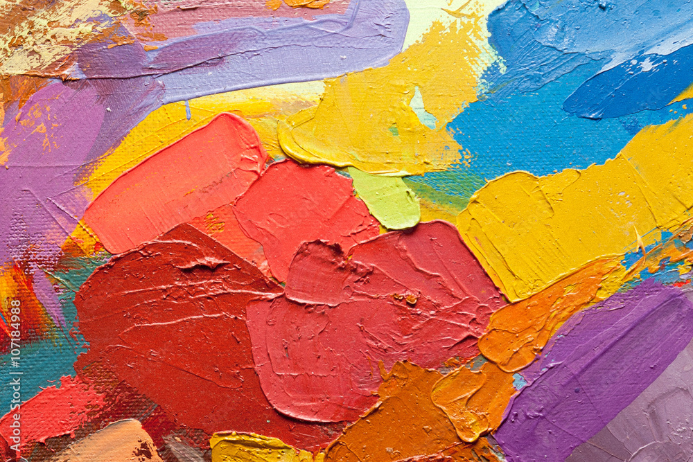 Abstract art background. Oil painting on canvas. Colour texture