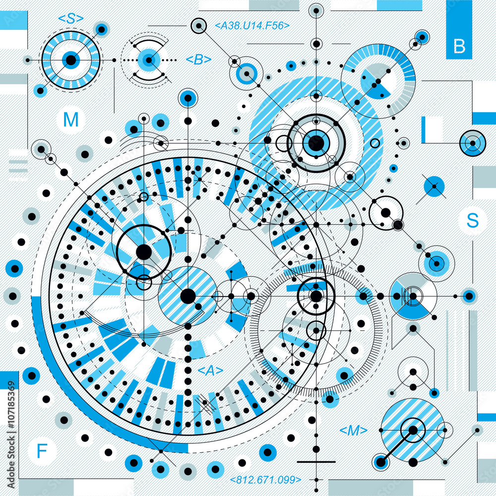 Fototapeta premium Vector industrial and engineering background, future technical pattern