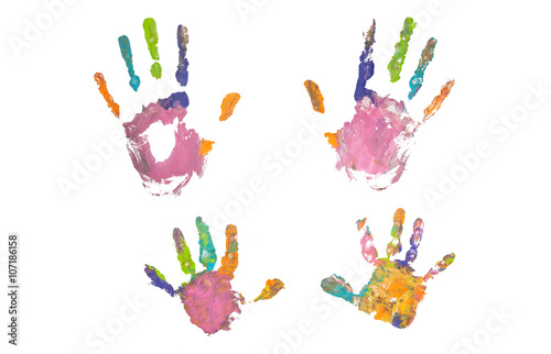 Photo of colored hand prints © denisovdmitry