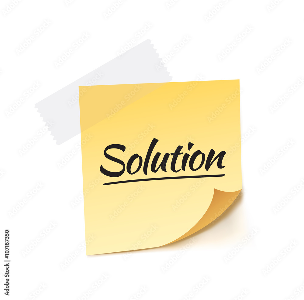 Solution Stick Note Vector Illustration Solution Stick Note Vector Illustration