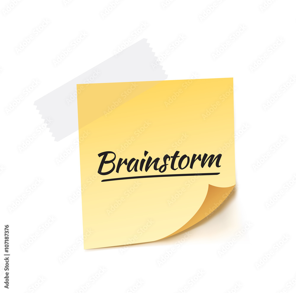 Brainstorm Stick Note Vector Illustration Brainstorm Stick Note Vector Illustration