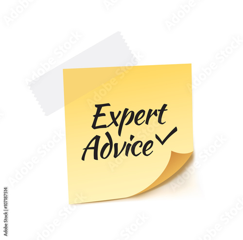 Expert Advice Stick Note Vector Illustration