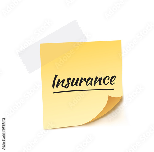 Insurance Stick Note Vector Illustration