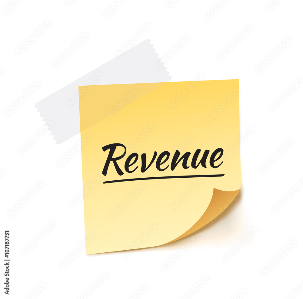 Revenue Stick Note Vector Illustration Revenue Stick Note Vector Illustration