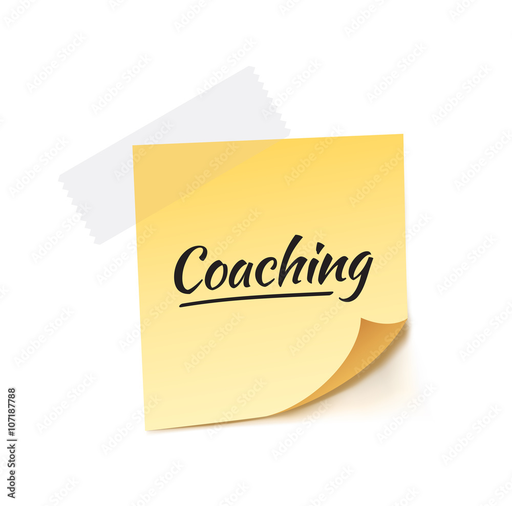 Coaching Stick Note Vector Illustration Coaching Stick Note Vector Illustration