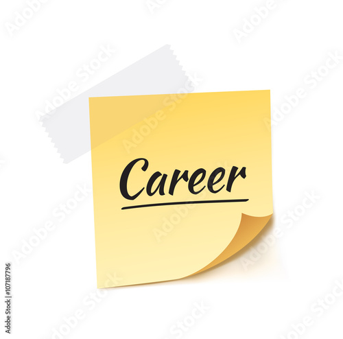 Career Stick Note Vector Illustration