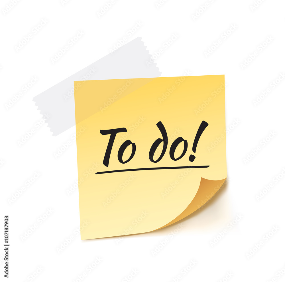 To Do Stick Note Vector Illustration To Do Stick Note Vector Illustration