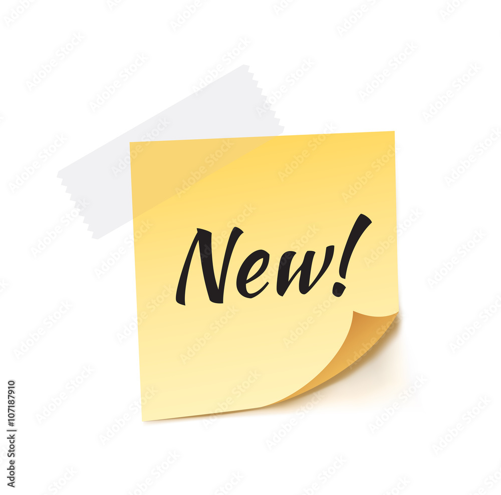 New Stick Note Vector Illustration New Stick Note Vector Illustration