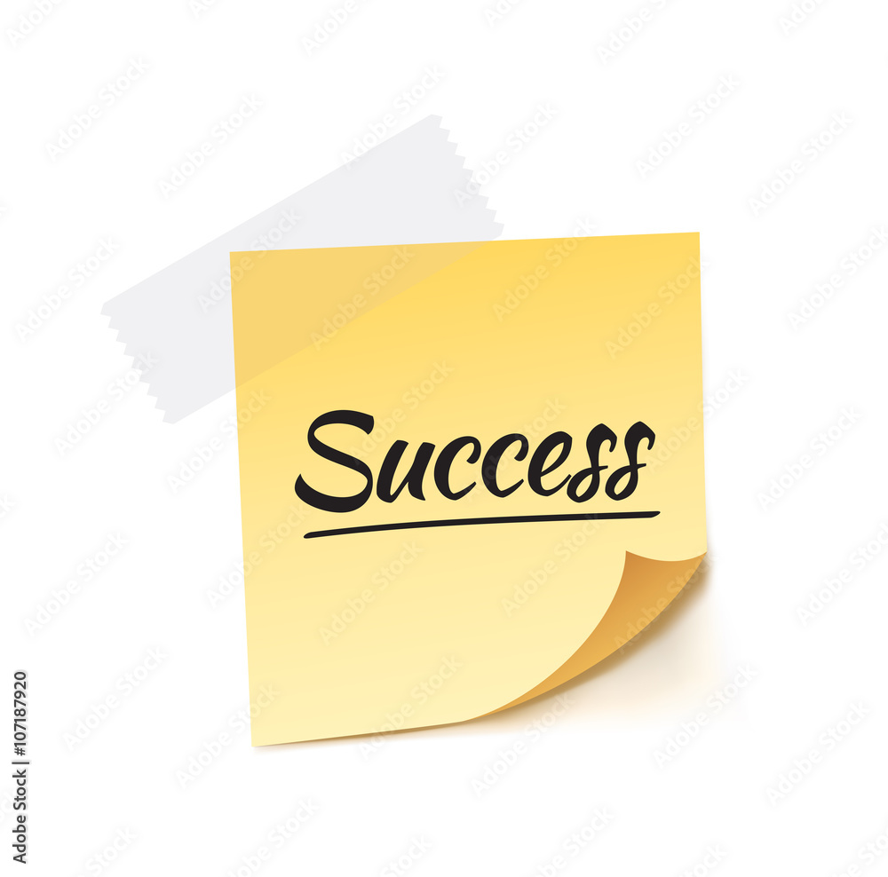 Success Stick Note Vector Illustration Success Stick Note Vector Illustration