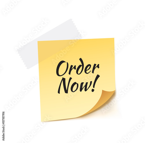 Order Now Stick Note Vector Illustration