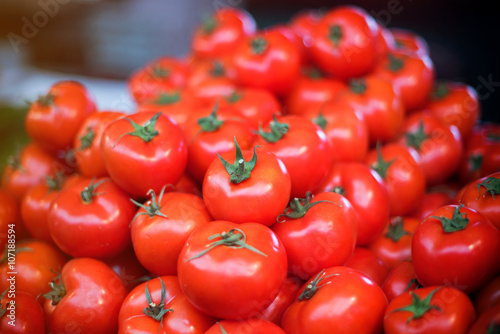Ripe tomatoes at a farmer's market