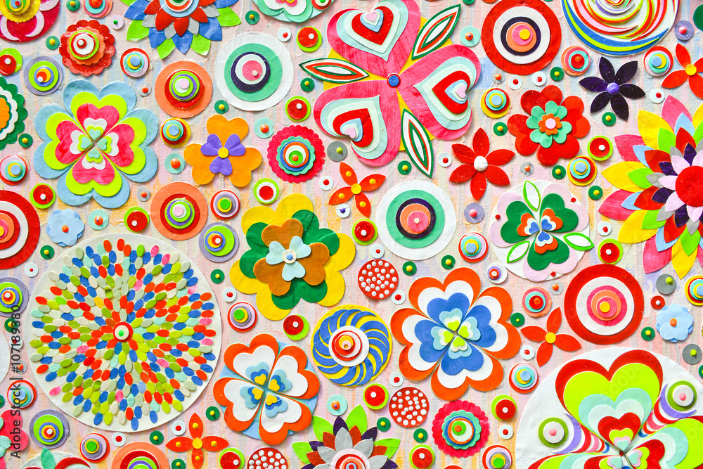 Naklejka premium Abstract floral background - acrylic painting, grunge texture.