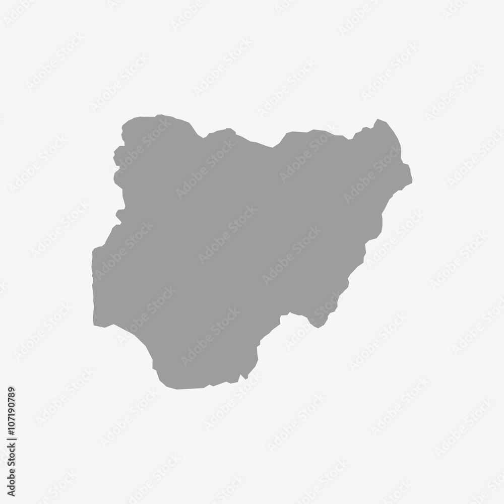 Map of Nigeria in gray on a white background