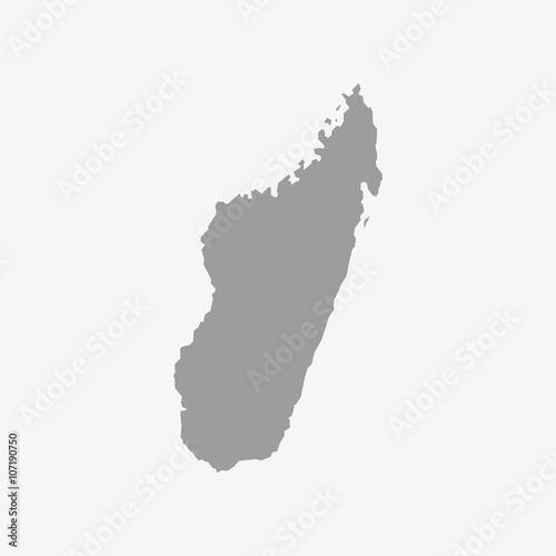 Map of Madagascar in gray on a white background