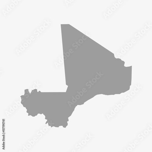 Mali map in gray on a white background