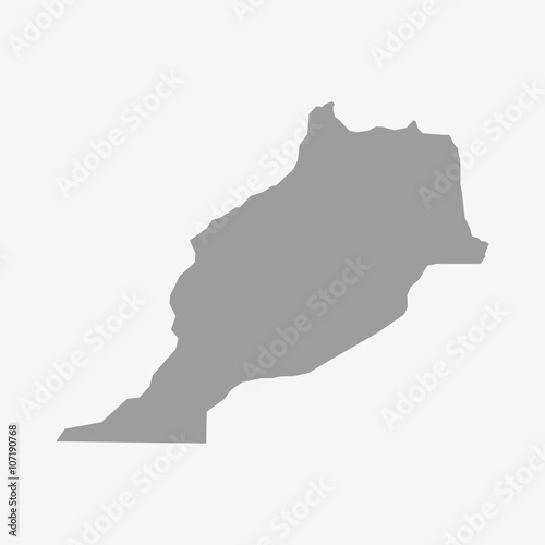 Morocco map in gray on a white background