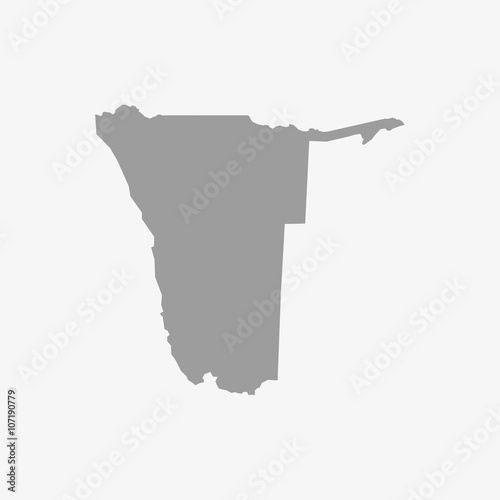 Map Namibia in gray on a white background photo