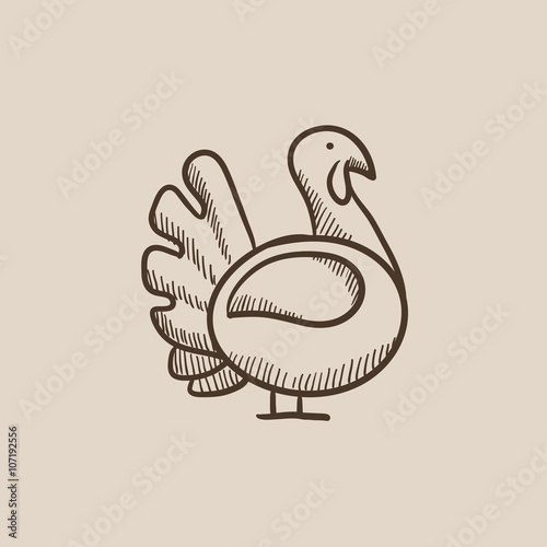 Turkey sketch icon.