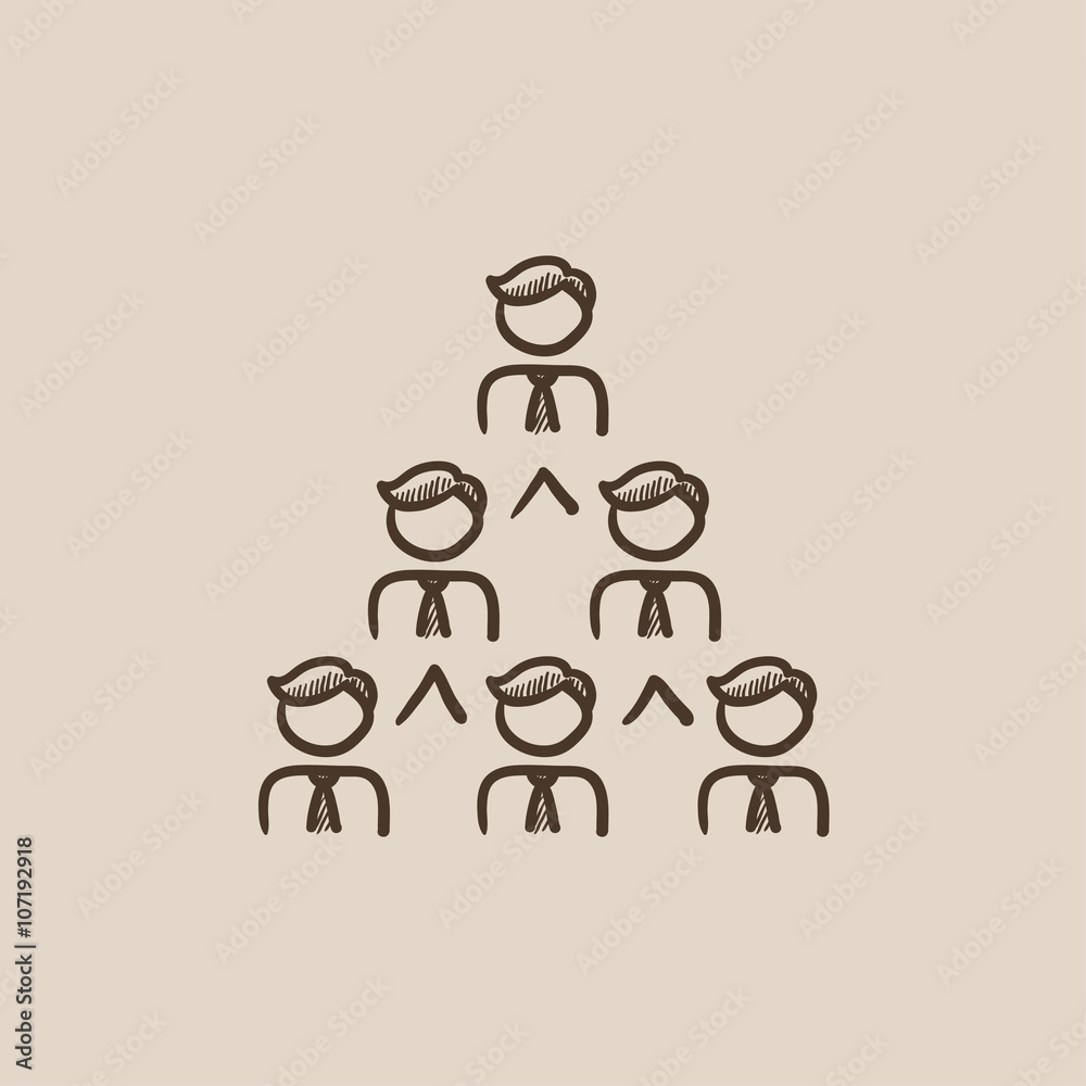 Fototapeta premium Business pyramid sketch icon.