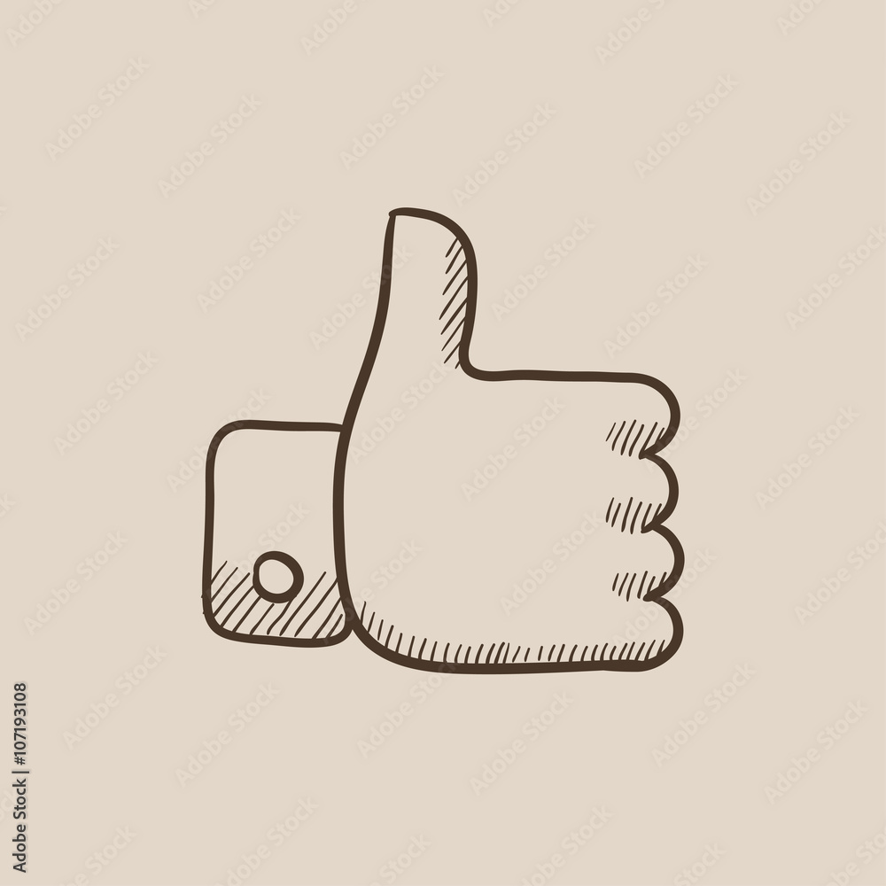 Thumb up sketch icon. Thumb up sketch icon.