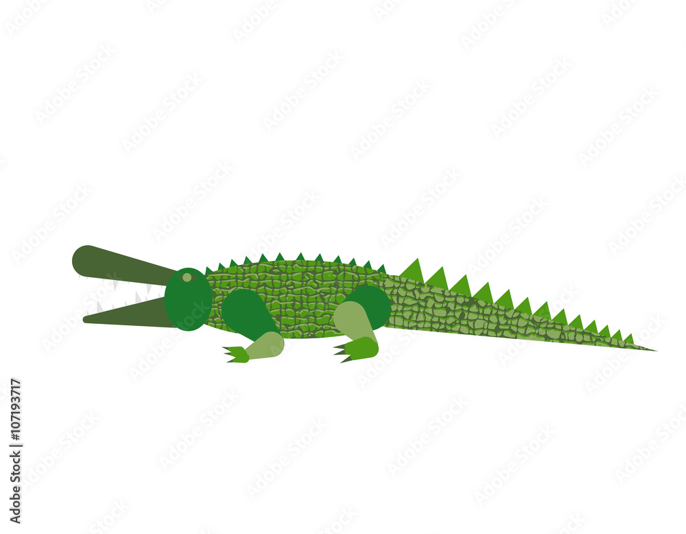 Fototapeta premium Abstract crocodile isolated on white background. Vector illustra