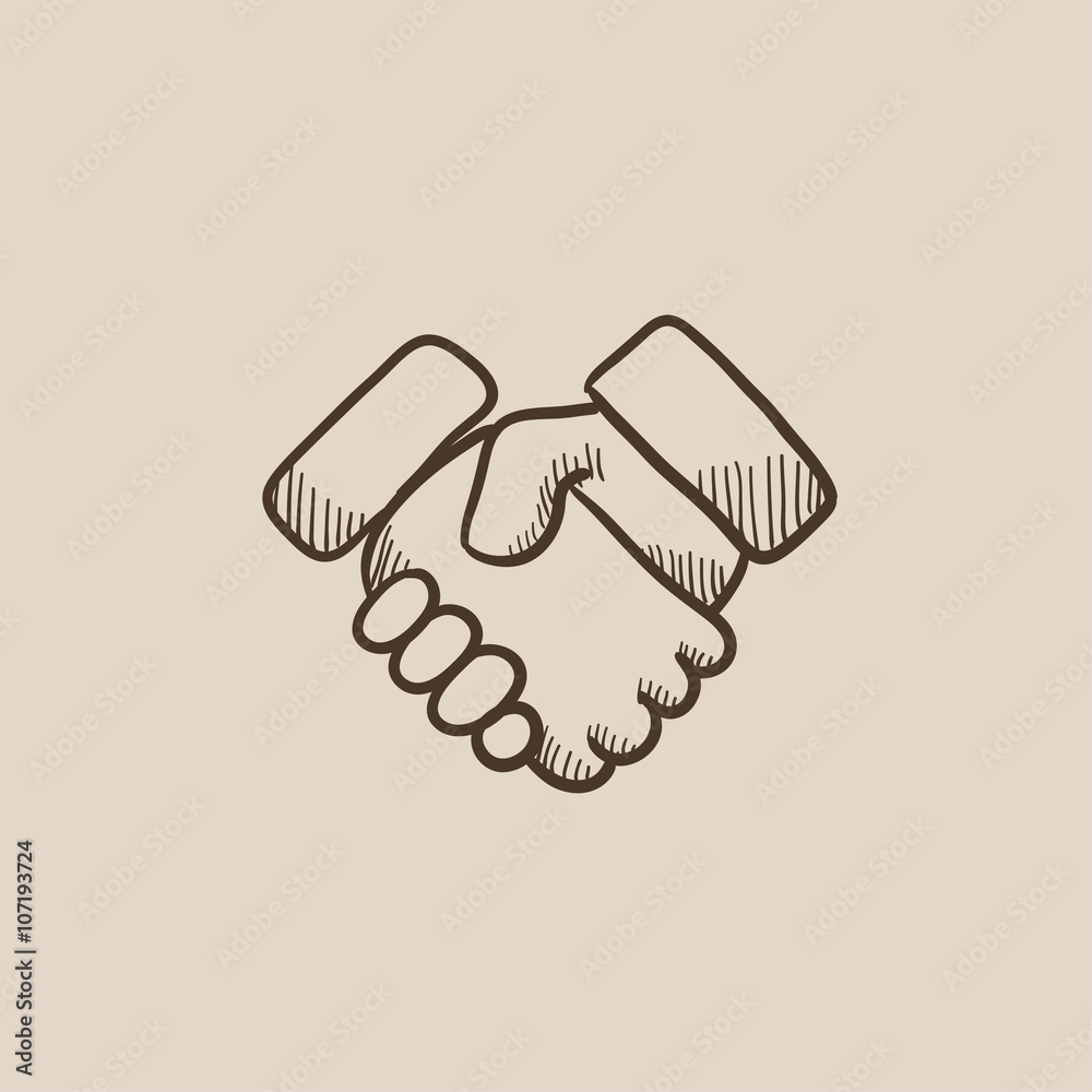 Handshake sketch icon.