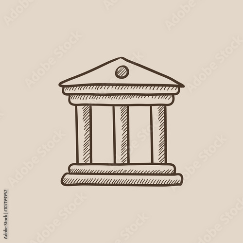 Museum sketch icon.