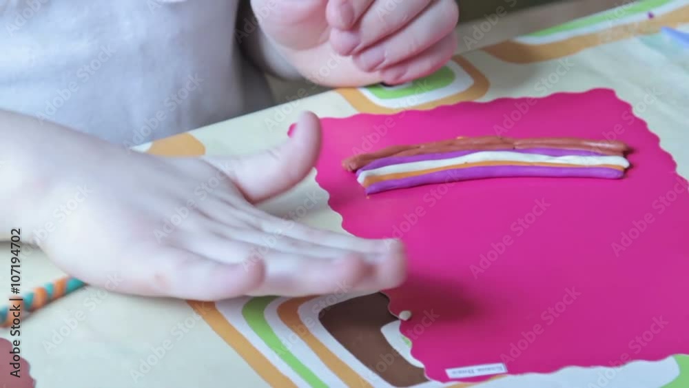 Kids sculpt by plasticine