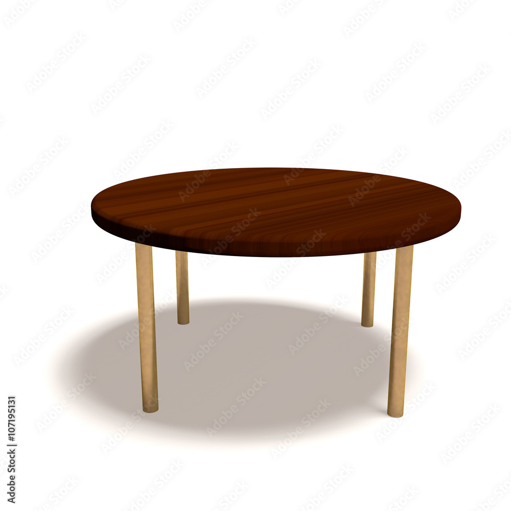 Round wooden table on white background. Round wooden table on white background.