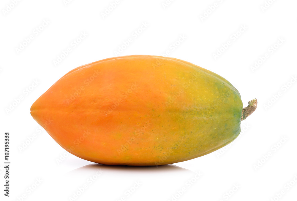 papaya on white background