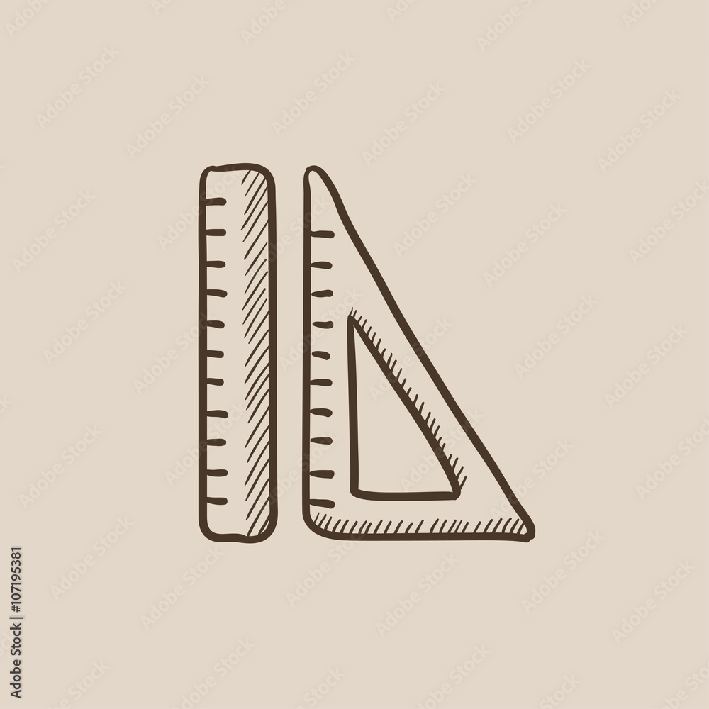 Rulers sketch icon. Rulers sketch icon.