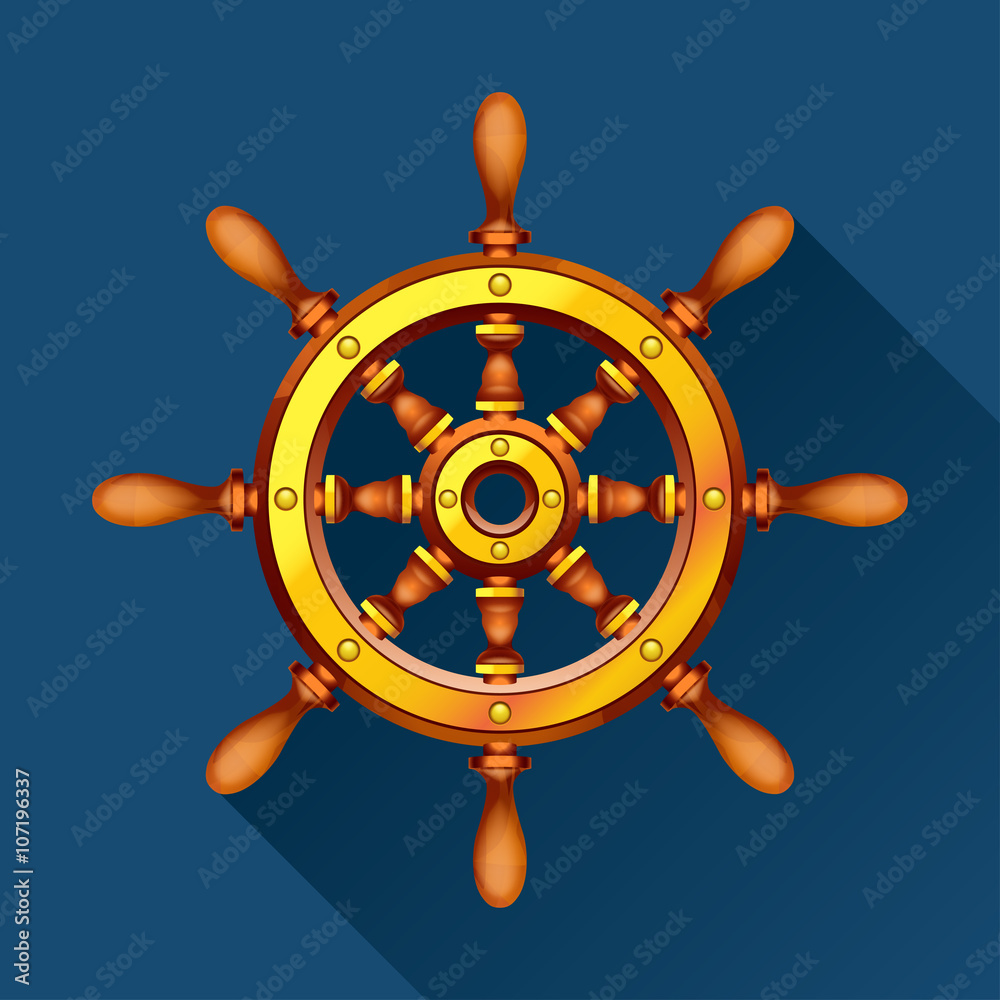 Obraz premium boat wheel blue