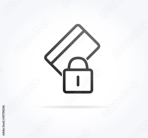 Locked Padlock with Credit Card Icon