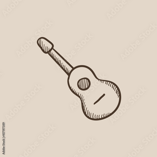 Acoustic guitar sketch icon.