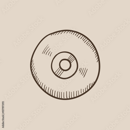 Reel tape deck player recorder sketch icon.