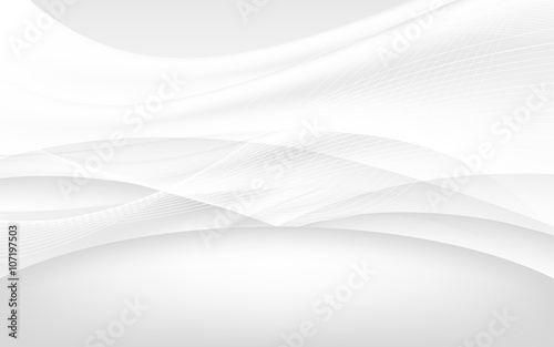 Abstract white waves - data stream concept. Vector