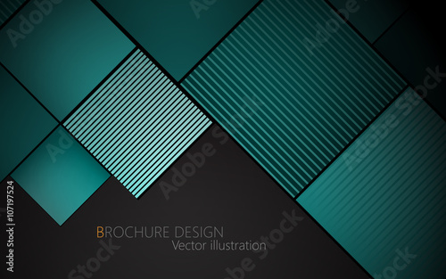 Business brochure cover design template. Turquoise background Ve