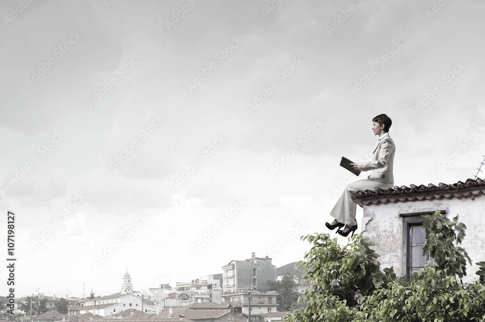 Fototapeta premium When book takes your away from reality