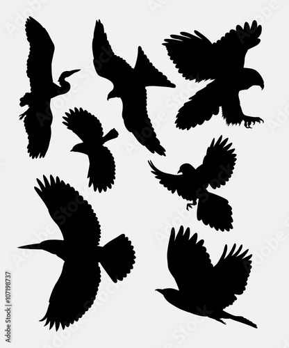 Bird flying silhouette 1. good use for symbol, logo, mascot, web icon, sticker, or any design you want. 