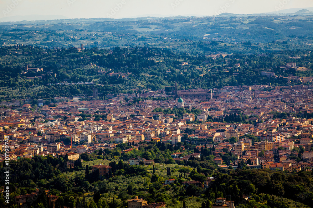Aerial view to Florence city