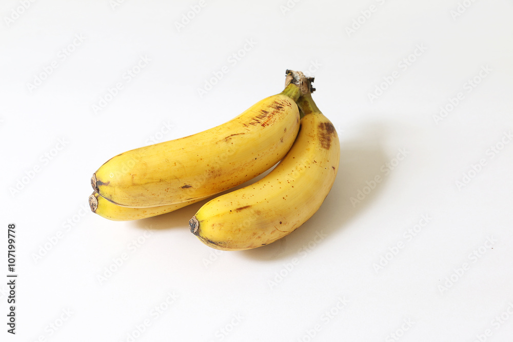 Ripe Banana (Pisang berangan) on white isolated background