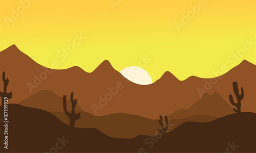 Silhouette of desert